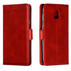 Retro Classic Calf Pattern Leather Wallet Phone Case for Samsung Galaxy J7 (2018) - Red