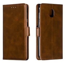 Retro Classic Calf Pattern Leather Wallet Phone Case for Samsung Galaxy J7 (2018) - Brown