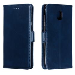 Retro Classic Calf Pattern Leather Wallet Phone Case for Samsung Galaxy J7 (2018) - Blue