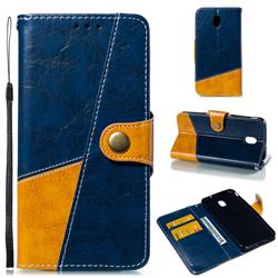 Retro Magnetic Stitching Wallet Flip Cover for Samsung Galaxy J7 (2018) - Blue