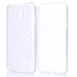 Diamond Pattern Shining Soft TPU Phone Back Cover for Samsung Galaxy J7 Duo - Transparent