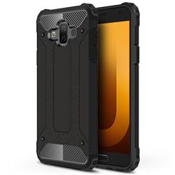 King Kong Armor Premium Shockproof Dual Layer Rugged Hard Cover for Samsung Galaxy J7 Duo - Black Gold