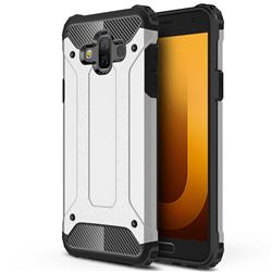 King Kong Armor Premium Shockproof Dual Layer Rugged Hard Cover for Samsung Galaxy J7 Duo - Technology Silver