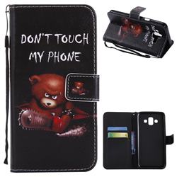 Angry Bear PU Leather Wallet Case for Samsung Galaxy J7 Duo