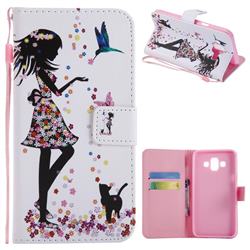 Petals and Cats PU Leather Wallet Case for Samsung Galaxy J7 Duo
