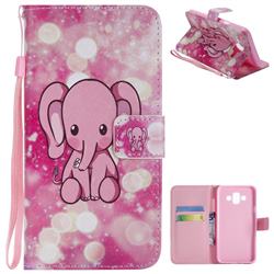 Pink Elephant PU Leather Wallet Case for Samsung Galaxy J7 Duo