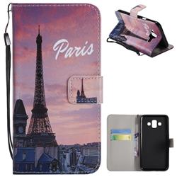 Paris Eiffel Tower PU Leather Wallet Case for Samsung Galaxy J7 Duo