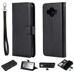 Retro Greek Detachable Magnetic PU Leather Wallet Phone Case for Samsung Galaxy J7 Duo - Black