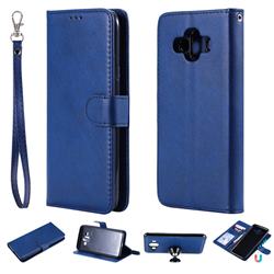 Retro Greek Detachable Magnetic PU Leather Wallet Phone Case for Samsung Galaxy J7 Duo - Blue