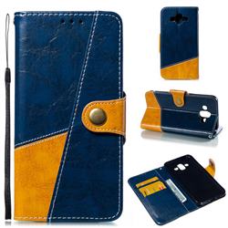 Retro Magnetic Stitching Wallet Flip Cover for Samsung Galaxy J7 Duo - Blue