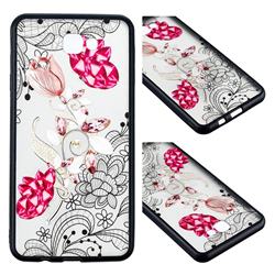 Tulip Lace Diamond Flower Soft TPU Back Cover for Samsung Galaxy J7 Prime G610