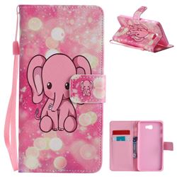 Pink Elephant PU Leather Wallet Case for Samsung Galaxy J7 Prime G610