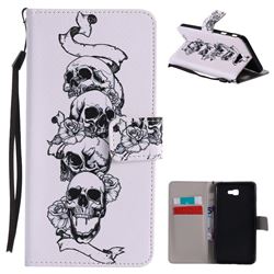 Skull Head PU Leather Wallet Case for Samsung Galaxy J7 Prime G610