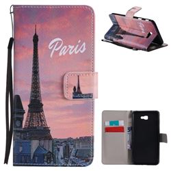 Paris Eiffel Tower PU Leather Wallet Case for Samsung Galaxy J7 Prime G610