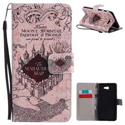 Castle The Marauders Map PU Leather Wallet Case for Samsung Galaxy J7 Prime G610