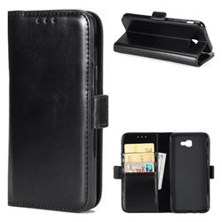 Luxury Crazy Horse PU Leather Wallet Case for Samsung Galaxy J7 Prime G610 - Black
