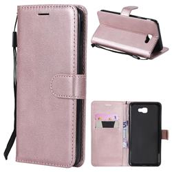 Retro Greek Classic Smooth PU Leather Wallet Phone Case for Samsung Galaxy J7 Prime G610 - Rose Gold