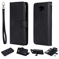 Retro Greek Detachable Magnetic PU Leather Wallet Phone Case for Samsung Galaxy J7 Prime G610 - Black