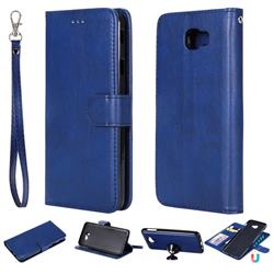 Retro Greek Detachable Magnetic PU Leather Wallet Phone Case for Samsung Galaxy J7 Prime G610 - Blue