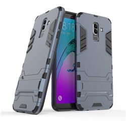 Armor Premium Tactical Grip Kickstand Shockproof Dual Layer Rugged Hard Cover for Samsung Galaxy J8 - Navy