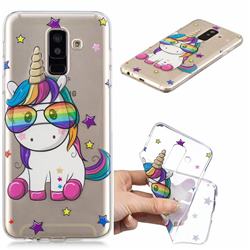 Glasses Unicorn Clear Varnish Soft Phone Back Cover for Samsung Galaxy J8