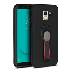 Raytheon Multi-function Ribbon Stand Back Cover for Samsung Galaxy J8 - Black