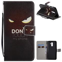 Angry Eyes PU Leather Wallet Case for Samsung Galaxy J8