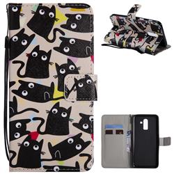 Cute Kitten Cat PU Leather Wallet Case for Samsung Galaxy J8