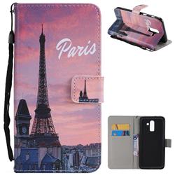 Paris Eiffel Tower PU Leather Wallet Case for Samsung Galaxy J8