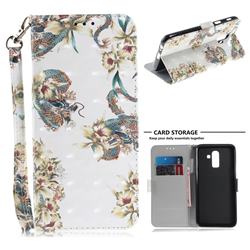 Dragon Flower 3D Painted Leather Wallet Phone Case for Samsung Galaxy J8