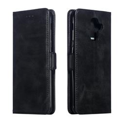 Retro Classic Calf Pattern Leather Wallet Phone Case for Samsung Galaxy J8 - Black