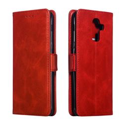 Retro Classic Calf Pattern Leather Wallet Phone Case for Samsung Galaxy J8 - Red