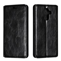 Retro Slim Magnetic Crazy Horse PU Leather Wallet Case for Samsung Galaxy J8 - Black
