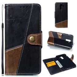 Retro Magnetic Stitching Wallet Flip Cover for Samsung Galaxy J8 - Dark Gray