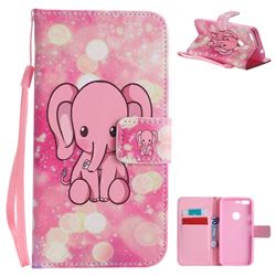 Pink Elephant PU Leather Wallet Case for Google Pixel