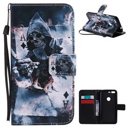 Skull Magician PU Leather Wallet Case for Google Pixel