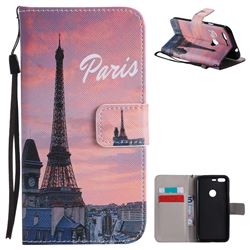 Paris Eiffel Tower PU Leather Wallet Case for Google Pixel