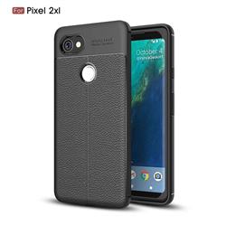 Luxury Auto Focus Litchi Texture Silicone TPU Back Cover for Google Pixel 2 XL - Black