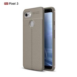 Luxury Auto Focus Litchi Texture Silicone TPU Back Cover for Google Pixel 3 - Gray