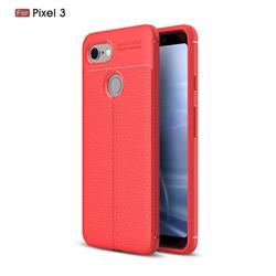 Luxury Auto Focus Litchi Texture Silicone TPU Back Cover for Google Pixel 3 - Red