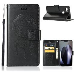 Intricate Embossing Owl Campanula Leather Wallet Case for Google Pixel 3 - Black