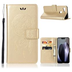 Intricate Embossing Owl Campanula Leather Wallet Case for Google Pixel 3 - Champagne