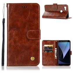 Luxury Retro Leather Wallet Case for Google Pixel 3 - Brown