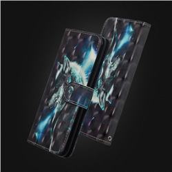Snow Wolf 3D Painted Leather Wallet Case for Google Pixel 3