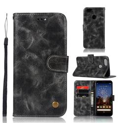Luxury Retro Leather Wallet Case for Google Pixel 3A - Gray