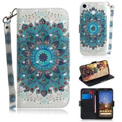 Peacock Mandala 3D Painted Leather Wallet Phone Case for Google Pixel 3A