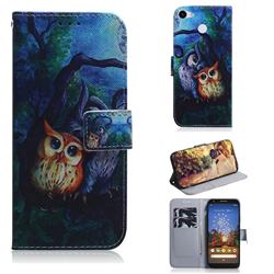 Oil Painting Owl PU Leather Wallet Case for Google Pixel 3A