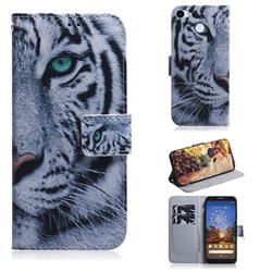 White Tiger PU Leather Wallet Case for Google Pixel 3A