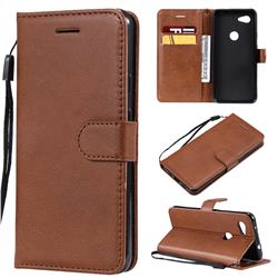 Retro Greek Classic Smooth PU Leather Wallet Phone Case for Google Pixel 3A - Brown