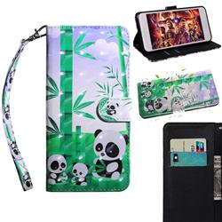 Eating Bamboo Pandas 3D Painted Leather Wallet Case for Google Pixel 3A